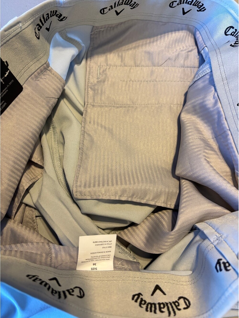 Callaway Performance Golf Shorts Size 36 Light Grayish Tan - Picture 10 of 10